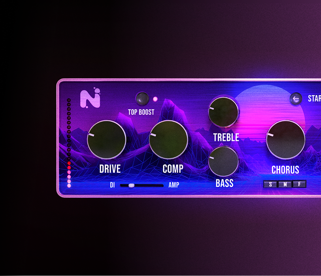 80's lush preamp UI with mountain design